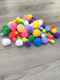 Pom Poms Assorted Sizes 30/25/20/15/10mm Assorted Colours Packs of 100 Pompoms - Premium  from Smart as a button - Just £3.50! Shop now at Smart as a button