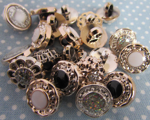 13mm Sparkly Gem Buttons with Shank Fastening