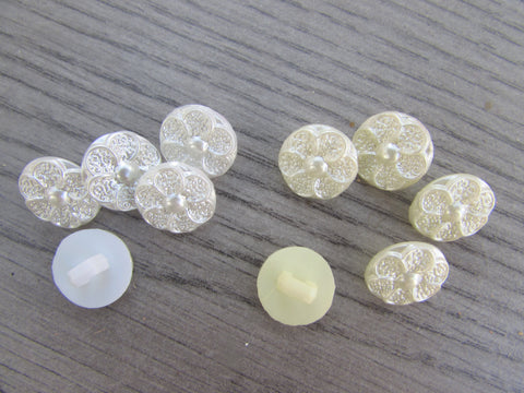 12mm Buttons White or Ivory Pearl Flower Buttons on Shank Fastening - Premium Buttons from Smart as a button - Just £0.55! Shop now at Smart as a button