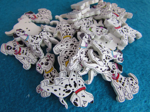 Wooden Dalmatian Dog Buttons for Scrapbooking Crochet & Knitting
